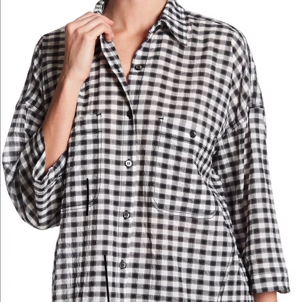 🔥NWT Max Studio Overside Shirt Size 2 Gingham